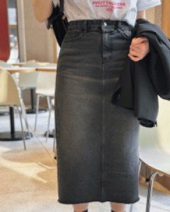 블랙과청 롱 청치마_S,M,L-2color - 스타일티바