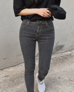 그레이 시크릿밴딩 스키니진_S, M, L-1color - 스타일티바