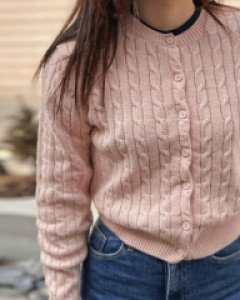 해븐 꽈배기 니트가디건-3color - 스타일티바