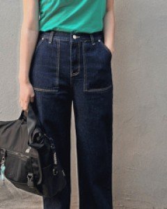 빅포켓 밴딩 생지청바지_S,M,L-색감이 살아나는 생지청-스페셜한 포켓!! - 스타일티바