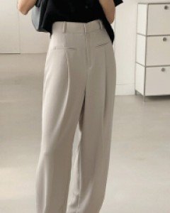 데미 핀턱 롱와이드팬츠_S,M,L-3color, 날신 롱 하이웨스트-페이크포켓, 유니크한 디자인-더 날씬해보이는 매력 - 스타일티바