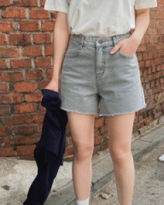 그레이 컷팅 데님 반바지_S,M,L-1color - 스타일티바