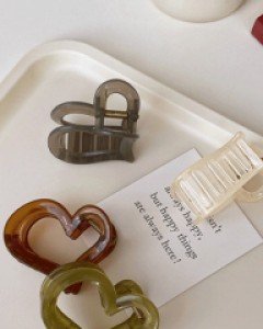 하트 글로시 헤어 집게핀-4color, [집게핀] - 스타일티바