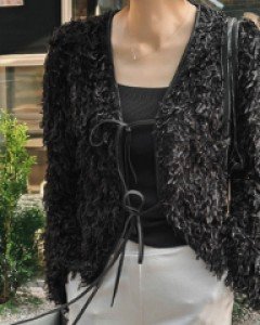 해리스 헤어리 리본가디건 -2color - 스타일티바