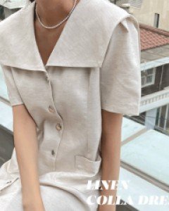 레이츠 린넨 카라원피스-2color, 소녀감성 린넨 빅카라-마음에 드는 미디기장 린넨원피스 - 스타일티바