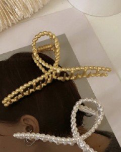 로프 트윌리 꼬임 무광 헤어 집게핀-[집게핀] - 스타일티바