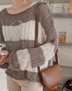 큰단가라 입술 쿨링니트-4color - 스타일티바