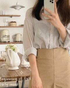 버들 스트라이프 코튼셔츠-2color, 편안한 루즈핏셔츠-셔츠 또는 아우터로!! -#출근룩 #여행룩 #데일리룩 - 스타일티바