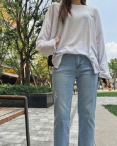 홀릭 9부크롭 밴딩청바지_S,M,L,XL-1color, 스테디셀러 연청 청바지 - 스타일티바