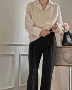 투핀턱 빅밴딩 와이드슬랙스_S,M,L,XL-2color, 빅밴딩 스판 슬랙스-나오자마자 인기1위 급상승중-최강~ 잘록한 허리로!! 극강의 핏 - 스타일티바