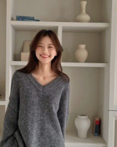 알파카울 루즈롱 니트티-5color, 루즈핏 여리여리 무드-얼굴 더 이뻐 보이는~ 브이넥니트 - 스타일티바