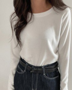 페톤 피치기모티셔츠-5color, 피치기모로 포근하게-백라인 절개라인 데일리티셔츠 - 스타일티바