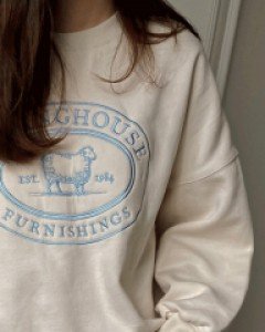 피아 자수 기모맨투맨티-2color, 양기모 자수 맨투맨티-사랑스럽게 따뜻하게 - 스타일티바