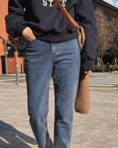포드 기모밴딩 배기청바지_S,M,L,XL-1color, 트렌디한 컬러감-스타일리시 세미배기 청바지 - 스타일티바