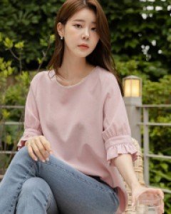 [MADE] 레이스 라운드 셔링 반팔 BL