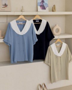 [MADE] 더블 세라 카라 반팔 BL