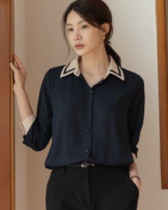 [MADE] 버니 카라 배색 라인 BL