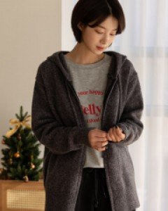 쿠키 후드 집업 니트 JP