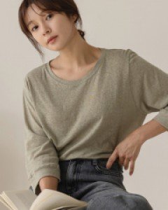 클래식 라운드 베이직 데일리 루즈 T