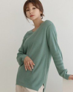 그라 양두 베이직 긴팔 니트 T