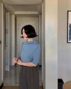 텐셀 5부 반폴라 티셔츠