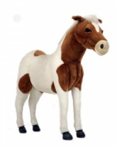 [DP중고상품 B급][한사토이] 3655 셰틀랜드포니 말 동물인형(White&Brown)/106cm.L