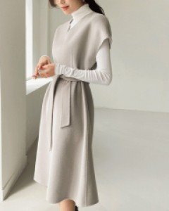 [당일발송]the HJ. 레아 캡소매 핸드메이드 원피스