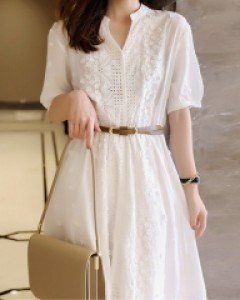 [당일발송]프랑스 레이스 펀칭 원피스