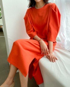 라라 데일리 핀턱 7부 원피스