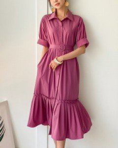 하니 밑단 프릴 원피스(벨트set)