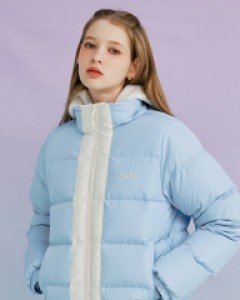 Two Tone Line Duck Down Padding ( Skyblue )