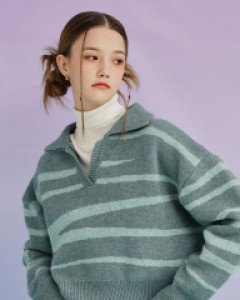 Wave Rise Wool Sweater ( Mintgreen )