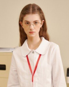 Monday Button Crop Shirt ( White )