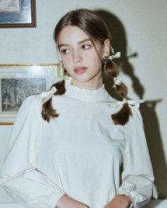 Two-way Ribbon Blouse ( Cream )