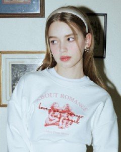 Dear My Angel Cropped Sweatshirt ( Ivory )