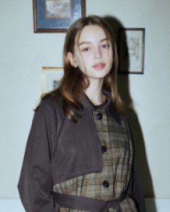 Autumn Breeze Check Trench Coat ( Brown )