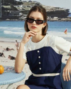 Urban Picnic Mini Dress ( Navy )