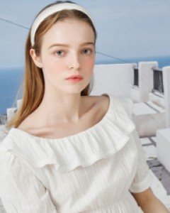 Breeze Evening Shirring Blouse ( Ivory )