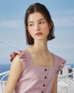 Angel Frill Crop Top ( Pink )