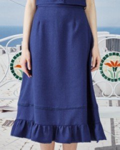 Angel Frill Long Skirt ( Navy )