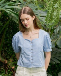 Denim one-and-only Blouse ( Light blue )