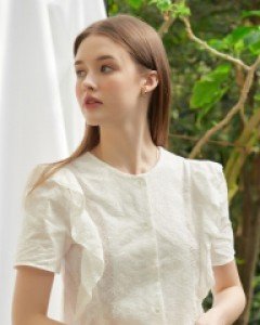 Angel Lace Punching Blouse ( White )