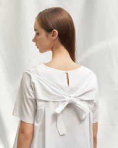 Jasmine Boat Neck Blouse ( White )