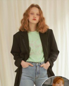 [박소담 착용] Collar Embroidery Signature Jacket ( Black )