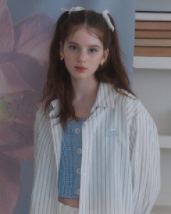 True Stripe Over-fit Shirts (White)