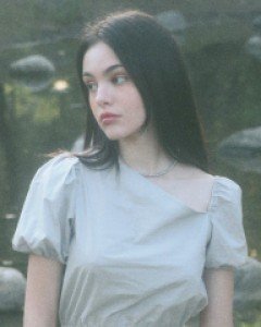 New Banding  Shoulder Blouse (Light Gray)