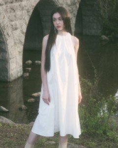 Jazz in Youth Halterneck Long Dress (Ivory)