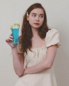 Romance on the Beach Check Dress ( Beige )