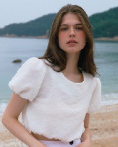 Summer Fluffy Rinkle Blouse ( White )
