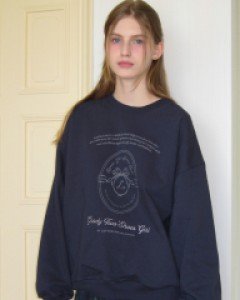 Goody Two Shoes Girl Sweatshirt ( Navy )